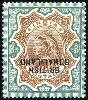 Stamp of Somaliland Protectorate 1903 3r Brown & Green (ovpt at bottom) with OVERPR
