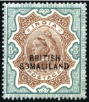 Stamp of Somaliland Protectorate 1903 2r & 3r (ovpt at bottom) both showing "revers