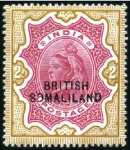 Stamp of Somaliland Protectorate 1903 2r & 3r (ovpt at bottom) both showing "revers
