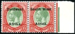 Stamp of South West Africa 1923-63, Mint selection incl. 1923 setting VI pair