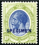 Stamp of South Africa » Union & Republic of South Africa 1913-24 1/2d to £1 "SPECIMEN" set of 14, a few wit