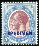 Stamp of South Africa » Union & Republic of South Africa 1913-24 1/2d to £1 "SPECIMEN" set of 14, a few wit