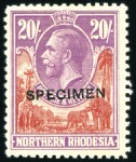 Stamp of Northern Rhodesia 1925-63, Mint selection incl. 1925-29 set with dup
