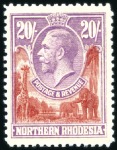 Stamp of Northern Rhodesia 1925-63, Mint selection incl. 1925-29 set with dup