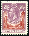 Stamp of Northern Rhodesia 1925-63, Mint selection incl. 1925-29 set with dup