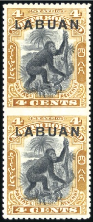 Stamp of Labuan 1900-02 4c black and yellow-brown, mint, vertical 