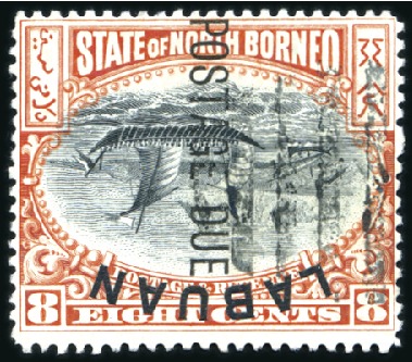 Stamp of Labuan Postage Dues: 1901 8c black and vermilion, used, c