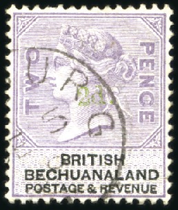 Stamp of Bechuanaland » British Bechuanaland 1888 (Sep-Nov) 2d on 2d lilac and black with green