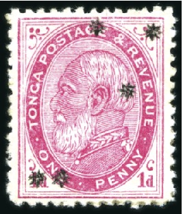 Stamp of Tonga 1891 1d Carmine, mint, original redistributed gum,