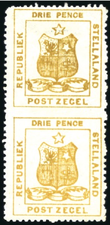 Stamp of Bechuanaland » Stellaland 1884 3d Orange IMPERFORATE HORIZONTALLY in vertica