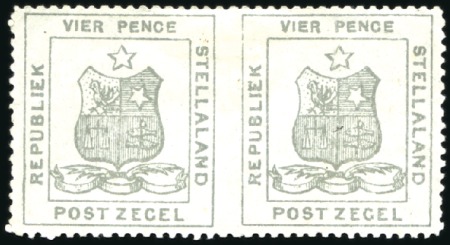 Stamp of Bechuanaland » Stellaland 1884 4d Olive-Grey IMPERFORATE VERTICALLY in horiz