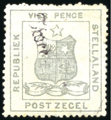 Stamp of Bechuanaland » Stellaland 1885 2d on 4d Olive-grey (handstamped "Twee"), unu