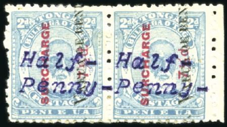 Stamp of Tonga 1896 Typewritten Surcharges 1/2d on 7 1/2d on 2d p