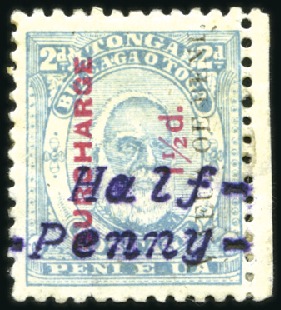 Stamp of Tonga 1896 Typewritten Surcharges 1/2d on 1 1/2d on 2d p