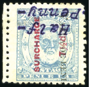 Stamp of Tonga 1896 Typewritten Surcharges 1/2d on 7 1/2d on 2d p