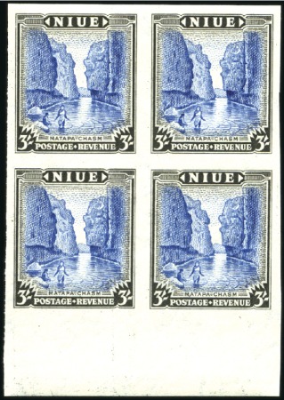 Stamp of New Zealand » Niue 1950 1/2d to 3s set of 10 imperforate plate proofs
