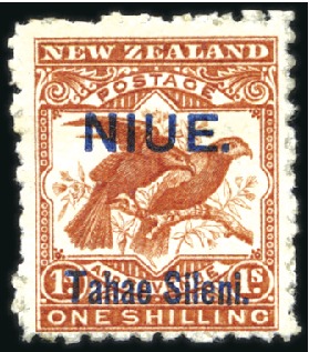 Stamp of New Zealand » Niue 1903 1s Brown Red with "Tahae" joined, mint, tiny 