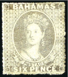 Stamp of Bahamas 1861-62 No Wmk 6d grey-lilac rough perf.14 to 16, 