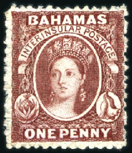 Stamp of Bahamas 1862 No Wmk 1d brown-lake perf.13, unused, very fi