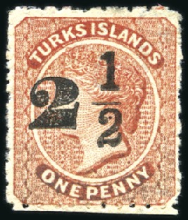 Stamp of Turks and Caicos Islands 1881 Wmk Small Star 2 1/2d on 1d dull red, mint, l