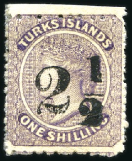 Stamp of Turks and Caicos Islands 1881 Wmk Small Star 2 1/2d on 1s lilac, type 20, m