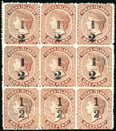 Stamp of Turks and Caicos Islands 1881 Wmk Small Star 1/2d on 1d dull red, types 9 &