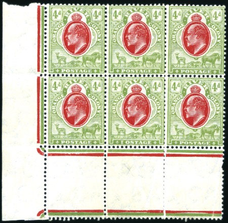 Stamp of South Africa » Orange Free State 1903-04 Wmk Crown CA 4d scarlet & sage-green with 