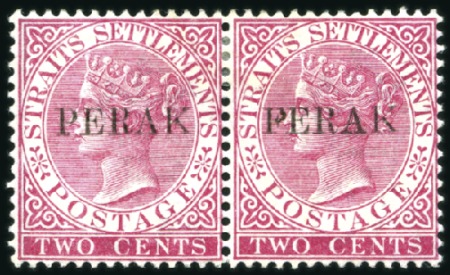 Stamp of Malaysia » Malaysian States » Perak 1884-91 2c Pale Rose with "FERAK" variety, correct