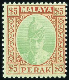 Stamp of Malaysia » Malaysian States » Perak 1938-41 Wmk Multiple Script CA 1c to $5 set of 19,