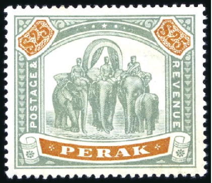 Stamp of Malaysia » Malaysian States » Perak 1895-99 Wmk Crown CC $25 green and orange, unused,