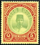 Stamp of Malaysia » Malaysian States » Trengganu 1910-65, Attractive mint selection incl. 1910-19 s