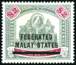 Stamp of Malaysia » Federated Malay States 1900-34, Mint selection incl. 1900 1c to 50c, $1 &