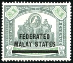 Stamp of Malaysia » Federated Malay States 1900-34, Mint selection incl. 1900 1c to 50c, $1 &