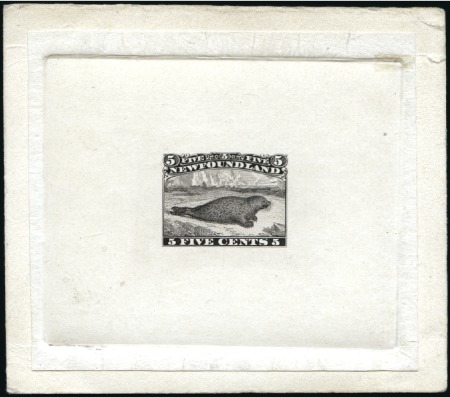 Stamp of Canada » Newfoundland 1865-70 5c Common Seal die proof in black on India