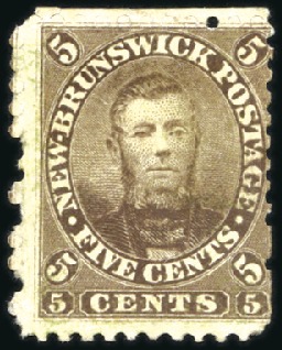 Stamp of Canada » New Brunswick 1860-63 Charles Connell 5c brown, unused no gum, t