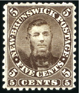 Stamp of Canada » New Brunswick 1860-63 Charles Connell 5c brown, mint part og, un