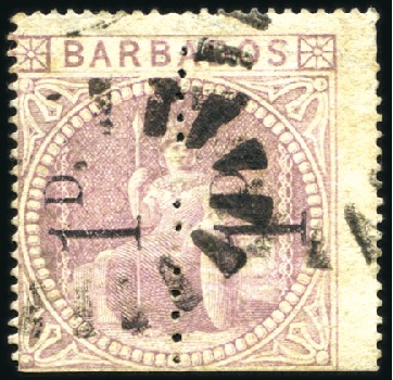 Stamp of Barbados 1878 Wmk Small Star 1d on half 5s dull rose in uns