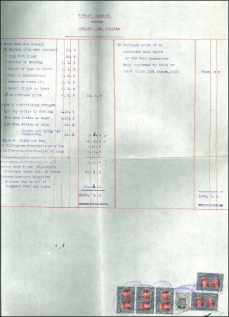 Stamp of Rhodesia 1911-12 Two court documents bearing respectively 1