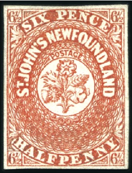 Stamp of Canada » Newfoundland 1857-64 6 1/2d Scarlet-Vermilion, fine even margin