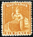 Stamp of Barbados 1852-80 Britannia Issue: Attractive and valuable u