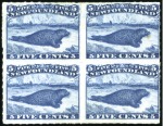 Stamp of Canada » Newfoundland 1876-79 Rouletted 1c lake-purple in mint block of 