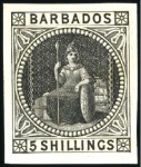 Stamp of Barbados 1873 Wmk Small Star 5s dull rose, unused without g
