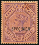 Stamp of Ceylon 1857-1900 Attractive mint/unused range on stockcar