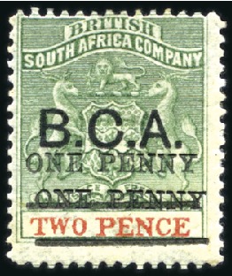 Stamp of Nyasaland » British Central Africa 1895 BCA 1d on 2d sea-green and vermilion with dou