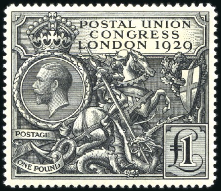 Stamp of Great Britain » King George V 1929 PUC £1 Black, mint, very fine (SG £750)