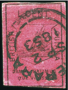Stamp of British Guiana 1852 1c Black on Magenta, just touched at foot, wi
