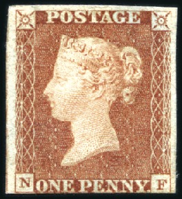 Stamp of Great Britain » 1840 1d Black and 1d Red plates 1a to 11 1841 1d Red from black pl.5 NF, three large margin