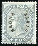 Stamp of Indian States » Nabha Nabha: 1885 8a Dull Mauve and 1r Slate, mint, fine