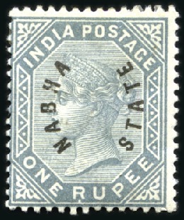 Stamp of Indian States » Nabha Nabha: 1885 8a Dull Mauve and 1r Slate, mint, fine