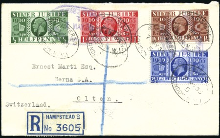 Stamp of Great Britain » King George V 1935 Jubilee set on FDC, plain envelope with type 